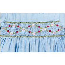 Load image into Gallery viewer, BLUE PIQUE COTTON HAND SMOCKED "BETTY" 2 PIECE OUTFIT