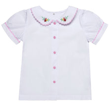 Load image into Gallery viewer, "PRETTY" WHITE COTTON POPLIN EMBROIDERED BLOUSES
