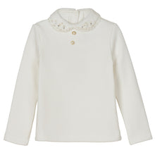 Load image into Gallery viewer, GIRLS "PEARL" FLEECE IVORY T-SHIRT
