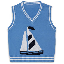 Load image into Gallery viewer, BOYS BLUE "NELSON" COTTON KNITTED SLIPOVER
