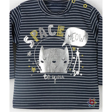 Load image into Gallery viewer, BABY BOYS " SPACE " METALLIC PRINTED TOP, BOTTOM &amp; HAT 3 PIECE SET
