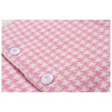 Load image into Gallery viewer, COTTON KNITTED HOUNDSTOOTH PATTERN SKIRT @ CARDIGAN SET
