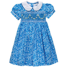 Load image into Gallery viewer, "AFRICAN DAISY" HAND-SMOCKED DRESS. EXCLUSIVE FROM MADAGASCAR.
