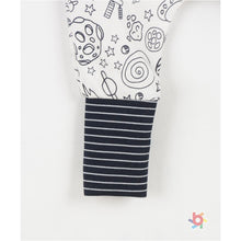 Load image into Gallery viewer, BABY BOYS " SPACE " METALLIC PRINTED TOP, BOTTOM &amp; HAT 3 PIECE SET
