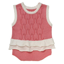 Load image into Gallery viewer, BABY GIRLS " OLIVIA" COTTON OPENWORK ROMPER.
