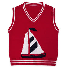 Load image into Gallery viewer, BOYS RED "NELSON" COTTON KNITTED TANK TOP
