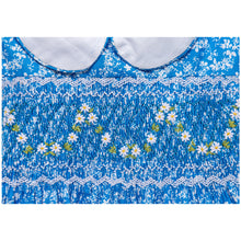 Load image into Gallery viewer, "AFRICAN DAISY" HAND-SMOCKED DRESS. EXCLUSIVE FROM MADAGASCAR.
