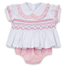 Load image into Gallery viewer, "BONITA" HAND SMOCKED HAND EMBROIDERED 2 PIECE SET. LIMITED!
