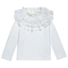 Load image into Gallery viewer, IVORY LACE &amp; DIAMANTE " BEATRICE" JERSEY TOP.
