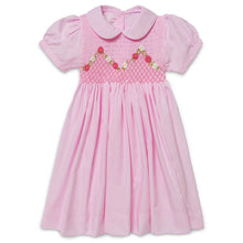 Load image into Gallery viewer, "CLEMATIS" PINK COTTON HAND-SMOCKED, HAND-EMBROIDERED DRESS. LIMITED
