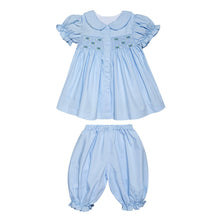 Load image into Gallery viewer, BLUE TRADITIONAL "IRIS" HAND-SMOCKED PYJAMAS SET
