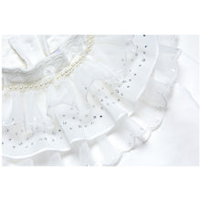 Load image into Gallery viewer, IVORY LACE &amp; DIAMANTE " BEATRICE" JERSEY TOP.
