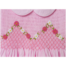 Load image into Gallery viewer, "CLEMATIS" PINK COTTON HAND-SMOCKED, HAND-EMBROIDERED DRESS. LIMITED
