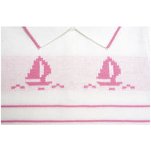 Load image into Gallery viewer, BABY GIRLS WHITE &amp; PINK NAUTICAL KNITTED BABYGROW
