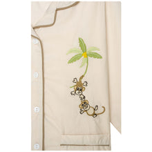 Load image into Gallery viewer, BEIGE COTTON/POPLIN "ABU" TRADITIONAL EMBROIDERED PYJAMA SET
