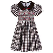 Load image into Gallery viewer, " TALLULAH " FRONT @ BACK HAND-SMOCKED CHECK DRESS. LIMITED
