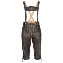 Load image into Gallery viewer, Valuable Mens Trachten Lederhose Kniebundhose Traditional in rustic antique brown
