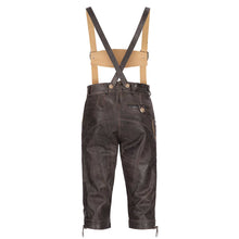 Load image into Gallery viewer, Valuable Mens Trachten Lederhose Kniebundhose Traditional in rustic antique brown
