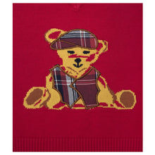 Load image into Gallery viewer, BOYS RED "SCOTTY BEAR" COTTON KNITTED SLIPOVER
