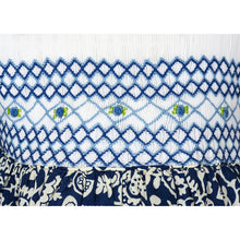 Load image into Gallery viewer, GIRLS HAND SMOCKED &amp; HAND EMBROIDERED NAVY FLOWERS COTTON DRESS.CLEARANCE
