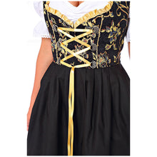 Load image into Gallery viewer, Enchanting 3pcs. Dirndl black yellow with blouse and apron
