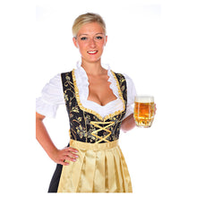 Load image into Gallery viewer, Enchanting 3pcs. Dirndl black yellow with blouse and apron
