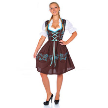 Load image into Gallery viewer, Brown 3 pcs. Dirndl with contrasting pattern
