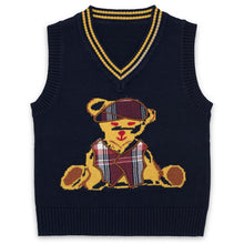 Load image into Gallery viewer, BOYS NAVY "SCOTTY BEAR" COTTON KNITTED TANK TOP
