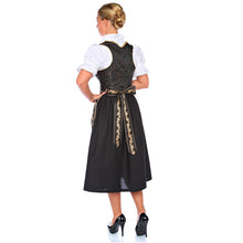 Load image into Gallery viewer, Black-golden 3pcs. Dirndl with a subtle paisley pattern
