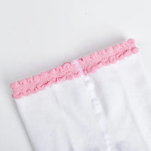 Load image into Gallery viewer, BABY GIRLS LACE @ BOW SHOE PRINT TIGHTS
