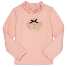 Load image into Gallery viewer, PEACH COTTON LONG-SLEEVED " JEWEL CROWN" GLAM JERSEY TOP
