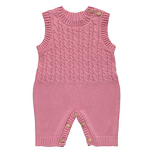 Load image into Gallery viewer, PINK COTTON KNITTED DUNGAREE-STYLE OVERALL
