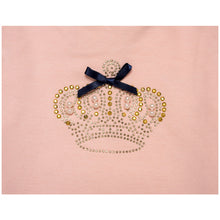 Load image into Gallery viewer, PEACH COTTON LONG-SLEEVED " JEWEL CROWN" GLAM JERSEY TOP
