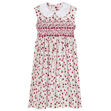 Load image into Gallery viewer, "CHERRY" HAND-SMOCKED SLEEVELESS COTTON DRESS.LIMITED!
