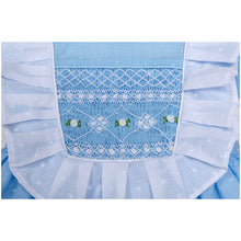 Load image into Gallery viewer, "HEARTBEATS" BABY GIRLS BLUE HAND-SMOCKED DRESS. LIMITED
