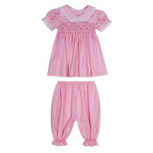 Load image into Gallery viewer, PINK "ANASTASIA" TRADITIONAL HAND-SMOCKED PYJAMAS SET.LIMITED
