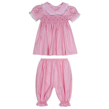 Load image into Gallery viewer, PINK "ANASTASIA" TRADITIONAL HAND-SMOCKED PYJAMAS SET. LIMITED. COMING SOON
