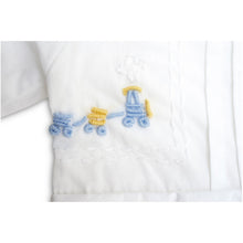 Load image into Gallery viewer, BABY BOY'S WHITE TRADITIONAL LONGALL ROMPER &amp; MATCHING HAT OUTFIT
