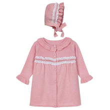 Load image into Gallery viewer, PINK KNITTED "LOLA" PRAM COAT &amp; BONNET SET
