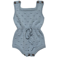 Load image into Gallery viewer, PACK OF 3 BLUE, DUSKY PINK&amp; WHITE COTTON KNIT ROMPERS
