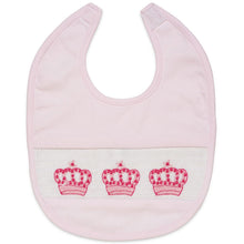 Load image into Gallery viewer, BABY GIRLS "PRINCESS CROWN" PINK BABY GROW &amp; BIB SET 3-6 MONTHS
