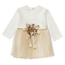 Load image into Gallery viewer, BABY GIRLS " ELLA " IVORY/GOLD TULLE SKIRT DRESS
