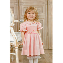 Load image into Gallery viewer, " CLAUDIA " PINK TRADITIONAL HAND-SMOCKED DRESS. LIMITED
