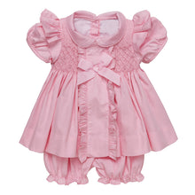 Load image into Gallery viewer, " LEONORA " PINK HAND-SMOCKED DRESS SET. LIMITED
