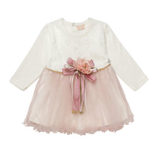 Load image into Gallery viewer, BABY GIRLS " ELLA " IVORY/BLUSH TULLE SKIRT DRESS
