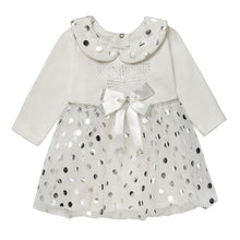 Load image into Gallery viewer, BABY GIRLS " ROMINA " IVORY &amp; SILVER SHIMMERING DRESS
