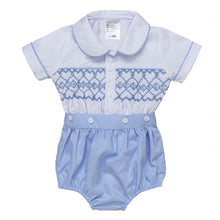 Load image into Gallery viewer, BOYS " VICTOR " WHITE @ BLUE TRADITIONAL BUSTER SUIT. LIMITED
