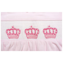 Load image into Gallery viewer, BABY GIRLS "PRINCESS CROWN" PINK BABY GROW &amp; BIB SET 3-6 MONTHS
