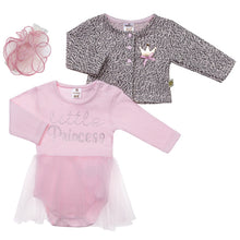 Load image into Gallery viewer, BABY GIRL " DIANA" 3 PIECE PINK BODY DRESS &amp; JACKET OUTFIT
