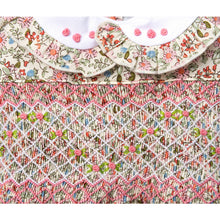 Load image into Gallery viewer, FLORAL HAND-SMOCKED " BOUQUET" COTTON DRESS. LIMITED
